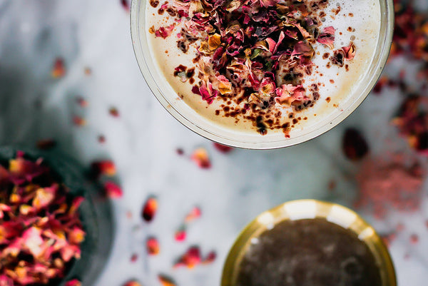 Our go-to when we need a soul-bump: Rose Petal Tea Latte